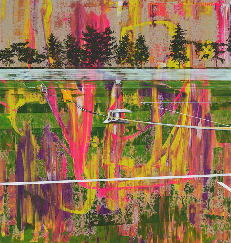 Playground, acrylic & oil on linen, 100.0 x 95.0cm, 2021