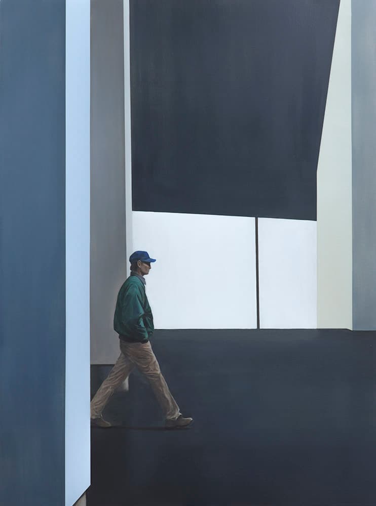 오승언, 공간(녹색 자켓의 남성)- oil on canvas, 130.3x97.0cm, 2020