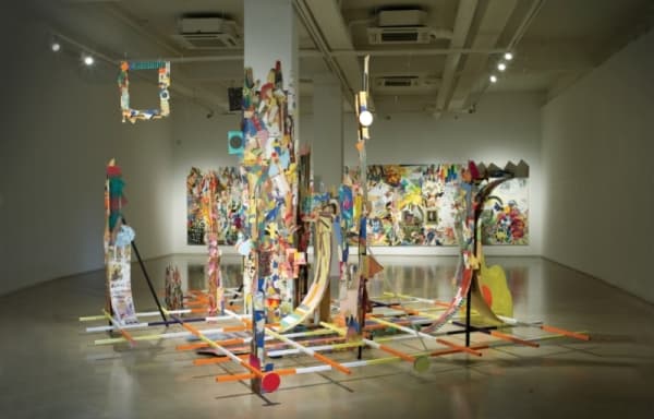 하지원, 무제, 가변사이즈, 각목, 합판에 혼합재료, 2018
