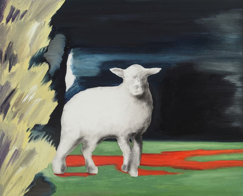 김동호, 붉은 그림자를 지닌 새끼 oil on canvas 22.0×27.3 2019