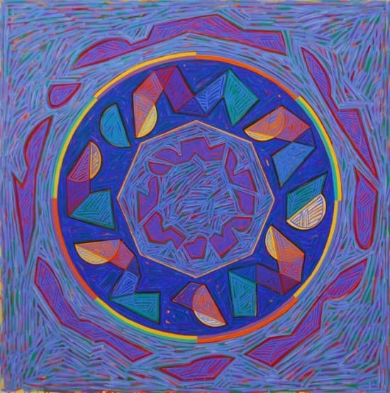 김봉태, 비시원 91, 캔버스에 아크릴페인트, 180x180cm, 1988, 경기도미술관 소장