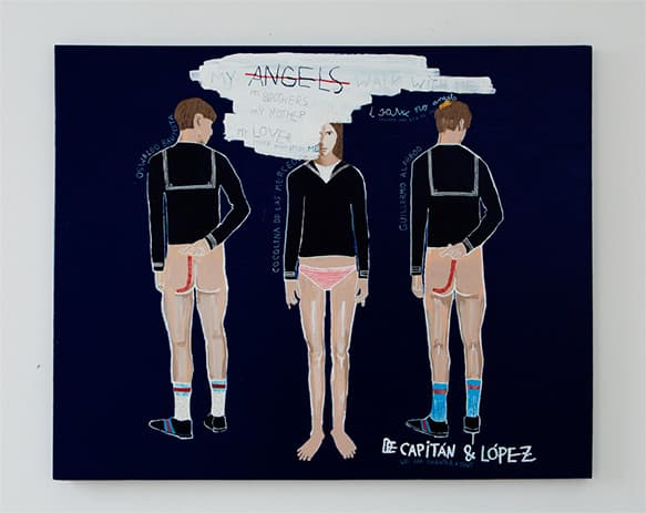Angels walk with me, London, 2016, Mixed Media, 180 x 120cm © Coco Capitán