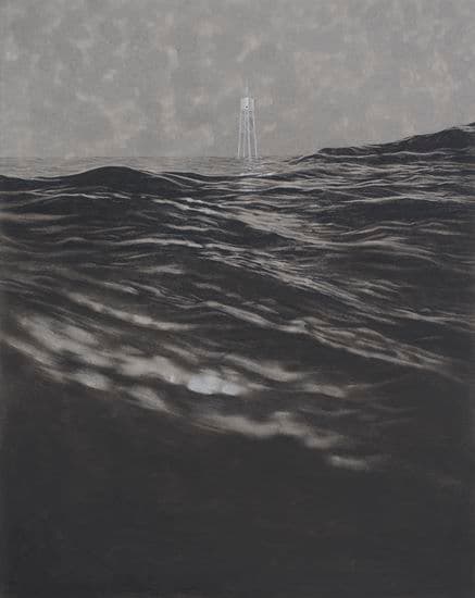 윤준영, 광활한 적막_72.7x53cm_한지에 먹, 콩테_2018