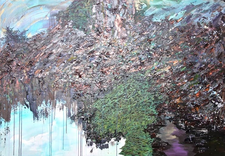 안태기, 고인 곳을 지나, acrylic on canvas, 112.1x162cm, 2017