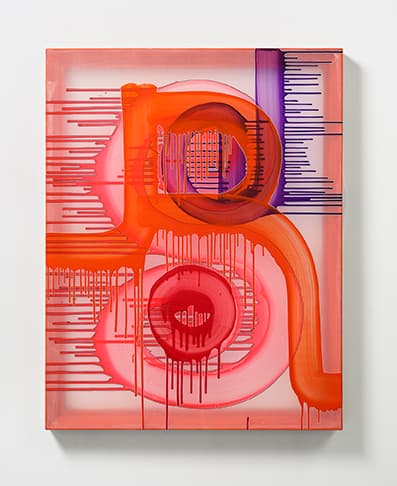 Yoonkyung Park EROS 2017, 아크릴릭 채색, 페인팅 마커, 시폰천, 캔버스 프레임, 경첩, 116.8x91cm