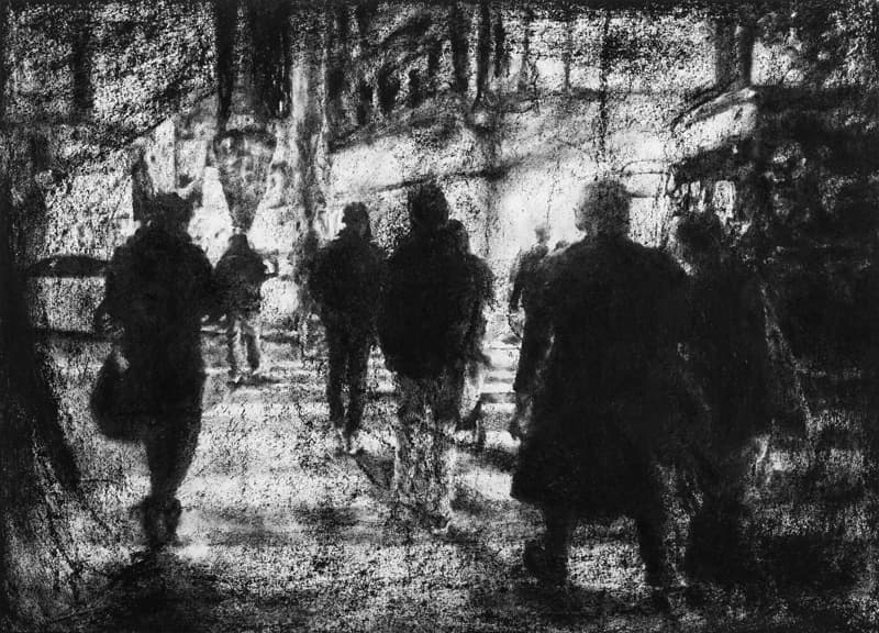 황경현, Drawing(stroller)_Conte on Kentpaper_29.7x42(cm)_2017