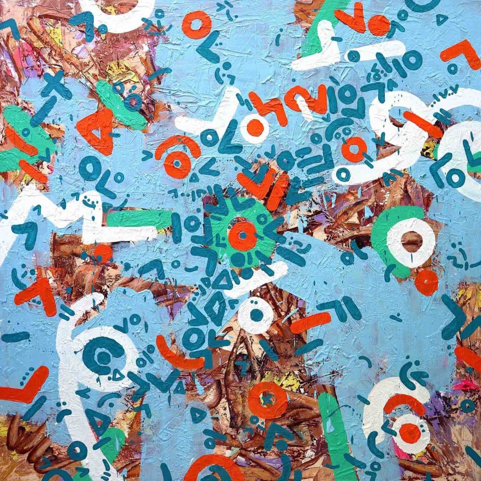 고주안_정리는 되었지만, 이미 깨져버린 조각들. Acrylic and Oil, Paint on canvas_100.0x100.0cm_2019