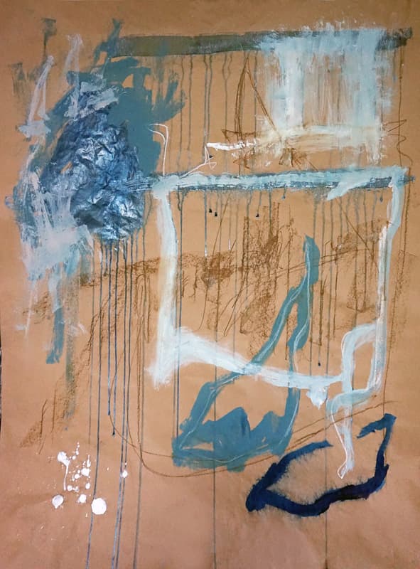 전다빈 <이행하는 시간> 118x90cm, 크라프트지에 채색, 2018