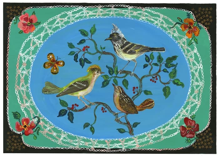 새들 Les Oiseaux / 39x53.5cm / Acrylic on Paper/ 2008