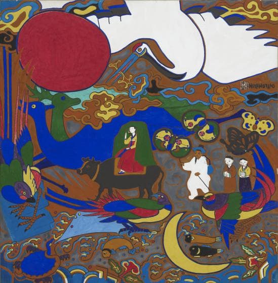 박생광, 시집가는 날_1979 ink, color on paper_92 x 91cm