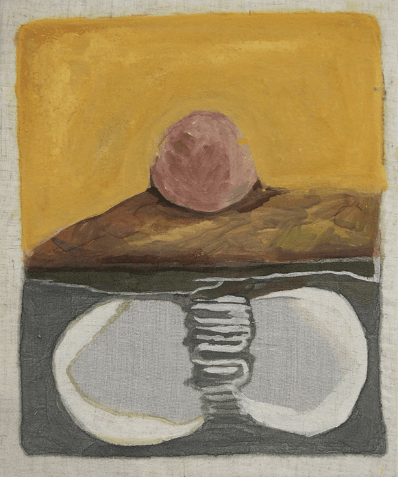 정주원,애매모호추상,광목에 동양화물감,백토, 33.3x24.3cm,2017
