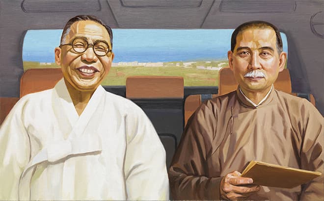 서기문_동행 - 김구와 쑨원 Traveling Companion - Kim Gu & Sun Won_2017_Oil on canvas_72.7×116.7cm