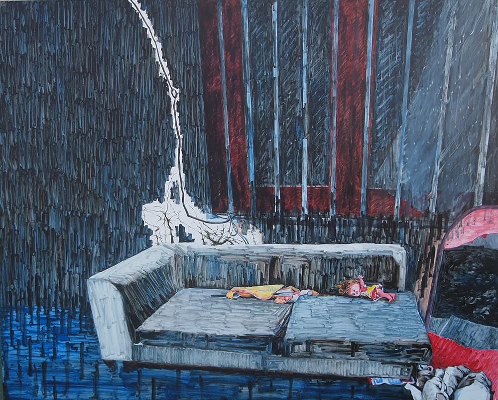 이부안, 사건_캔버스에 유채_130x162cm_2018