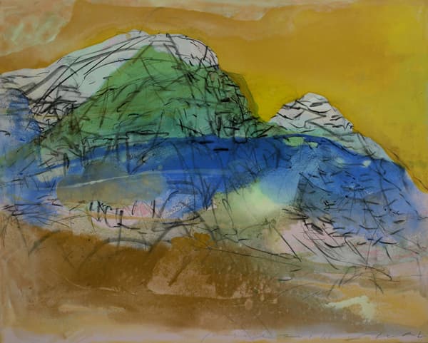 kimdaesin, Paysage 2016-shan3, charcoal, acrylic on canvas, 100 x 80.5cm , 2016