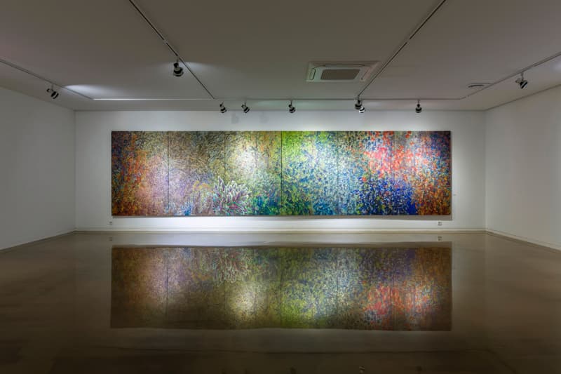 성민우, 오이코스_다섯번째 계절  Oikos_5th Season 비단, 수묵, 금분, 193.9×781.8㎝, 2018
