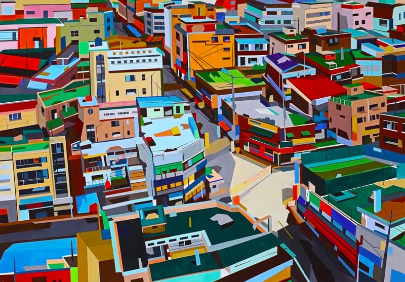 류주현 Bird_s eye View#, 112.1x162.2cm, Acrylic on canvas, 2015