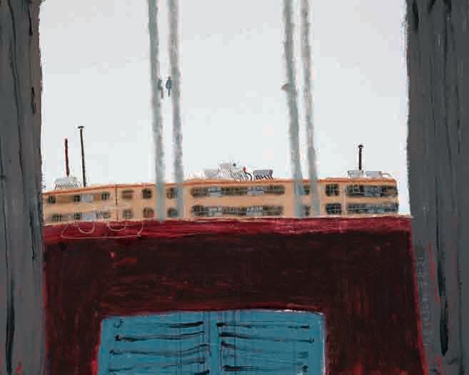 Wang Yuping, Outside the Window,2007,Oil pastel on canvas,120x150 cm