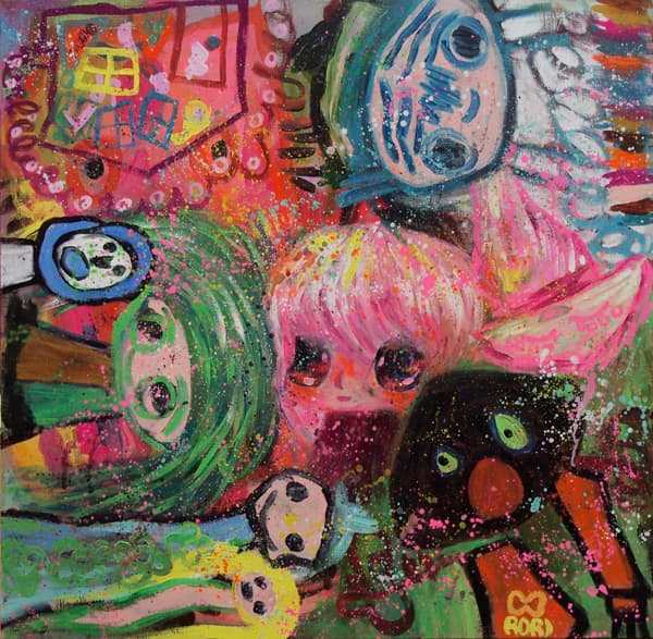 수와 로리, 73x73cm, Acrylic on Cavnas, 2018