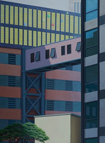 untitled (Seven Stars-inter building-bridge, Central Seoul)_200x150cm_oil on canvas_2017