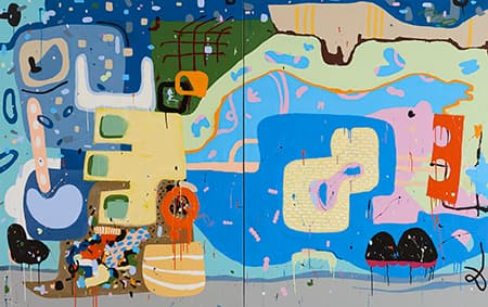 임민정_분리된 평면_Mixed Media on Canvas_193.8x259.1cm_2017
