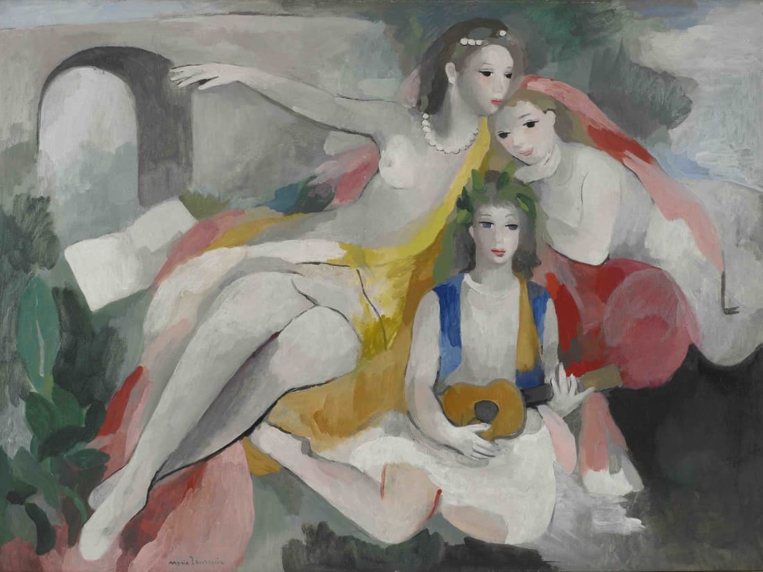 Trois jeunes femmes  c.1953/Oil on canvas/97.3cmx131cm Musée Marie Laurencin