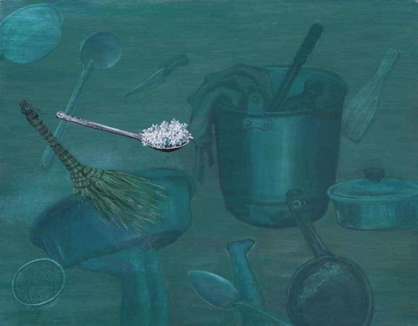 노원희, 오래된 살림살이, 2001, 캔버스에 아크릴릭, 유채, 90.9x116.7cm