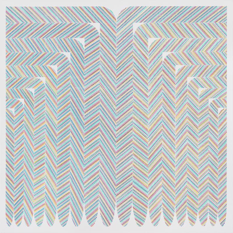 Fluxional Tube 03-21, 73x73cm, Colored Pencil on Canvas, 2021