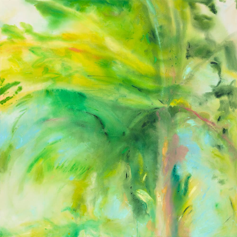 김연홍, Golden papaya tree, 130x130cm,  Acrylic on cotton fabric, 2022