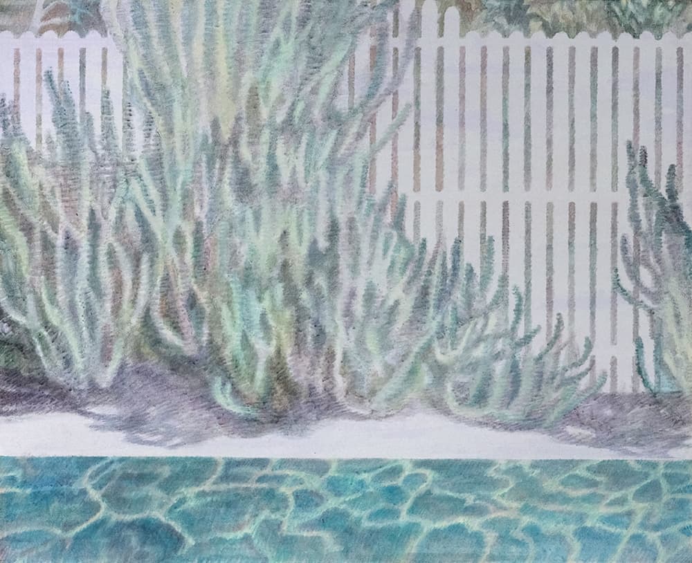 류지민_Blooming Oasis, 53x65cm, 장지에 혼합재료, 2022