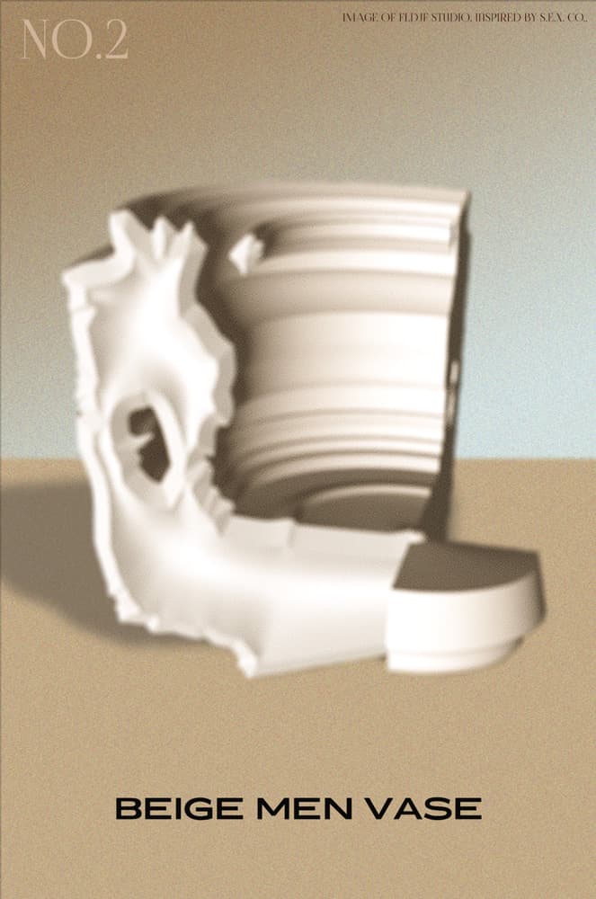 <Beige Men Vase NO.2>, 디지털 이미지, 2020