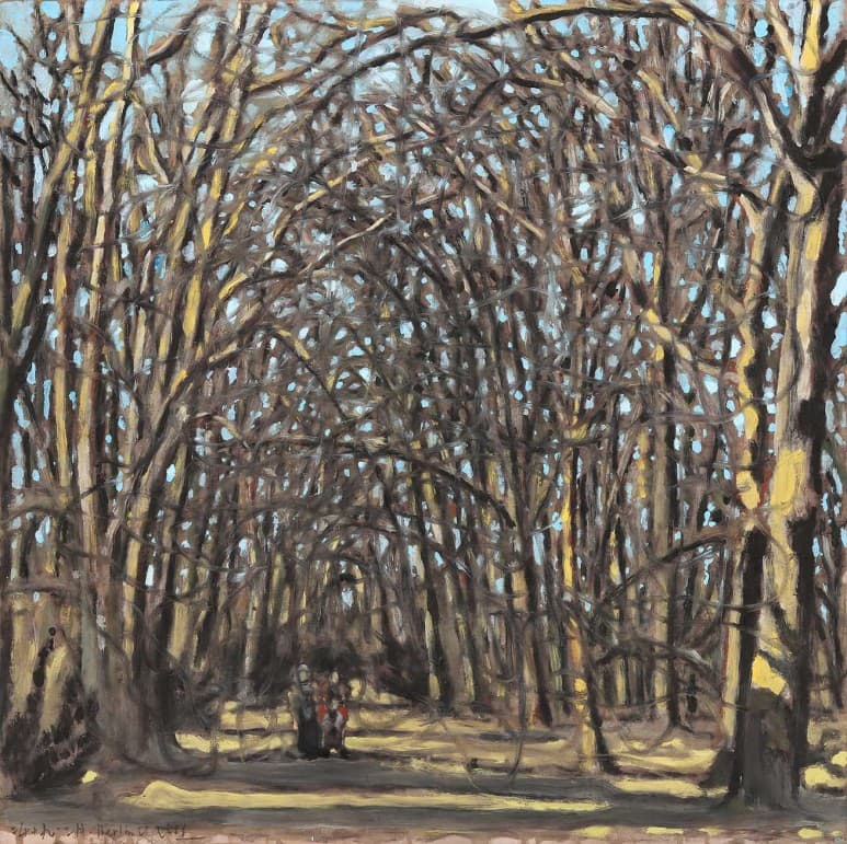 유근택_Berlin Wedding에서의 풍경_59.5X59.5cm_한지에수묵채색_2019