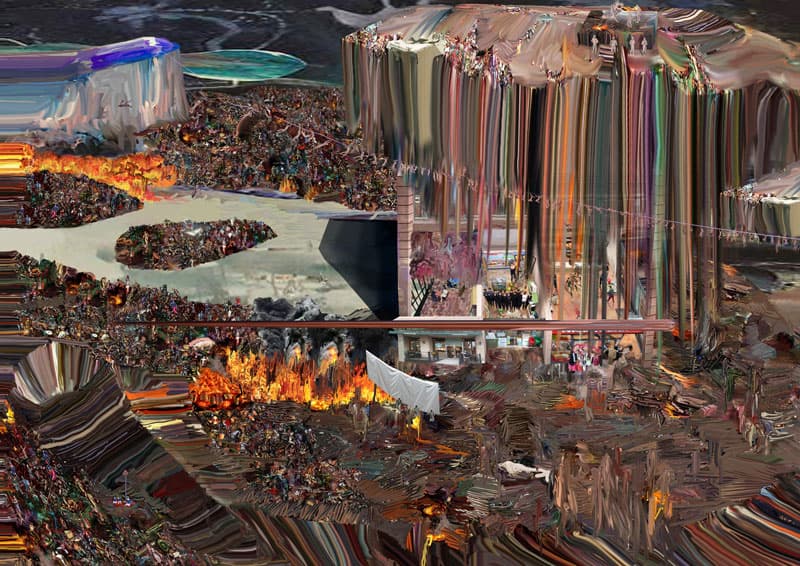 정해민, Playground, 2017, digital painting, 215x3040 cm (부분)