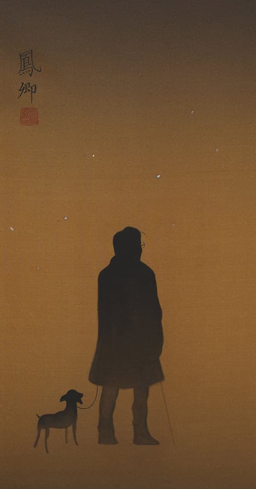 첫눈(初雪), 50x26cm, 비단에 수묵채색, 2020