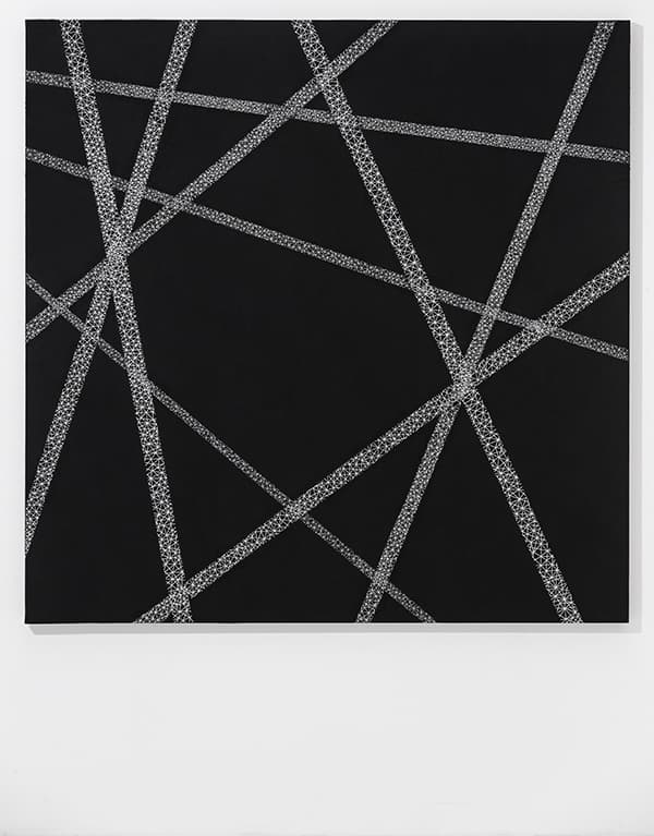 박성림, on the dark path 1, 130×130cm, stitch on fabric, 2018
