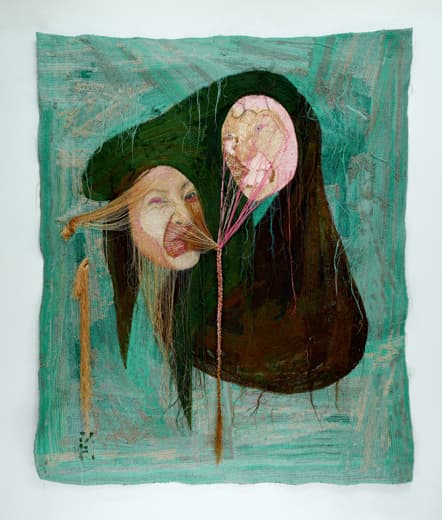 윤지선, rag face #19003-1, Sewing on Fabric and Photograph, w119xh146cm, 2019
