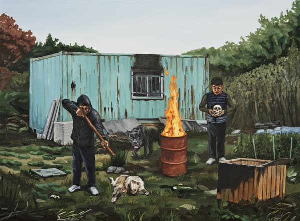 박용화, <불타버린 공간의 불안> Oil on canvas, 116.8×91.0cm, 2017