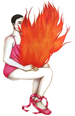 이선경, 두려움없이, conte on paper, 84x140cm, 2014