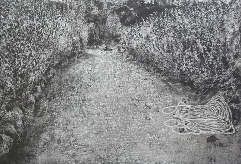 김유정_길들여진 내일_프레스코, 회벽에 스크래치_55.0x80.0cm_2017