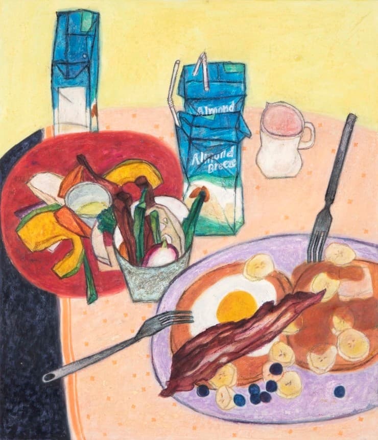 오수지, 우리 오늘 만날까, 53x45cm, 한지에 백토, 채색, 2019
