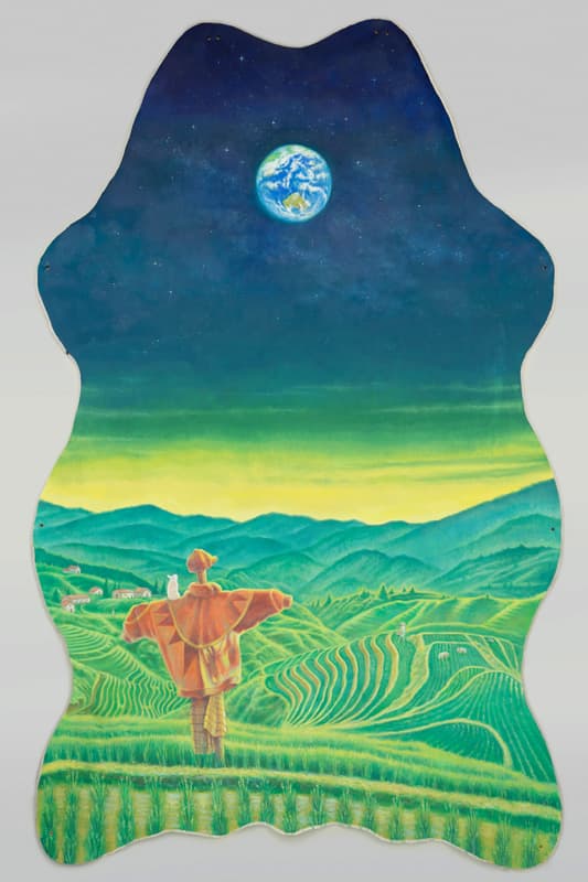 장종완, 어딘가 다른 곳에서 In some other place, 인조 얼룩말 러그 위에 유화 oil painting on fake zebra rug, 150x235cm,2016 이미지제공 : 아라리오갤러리
