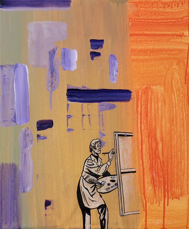 Pygmalion, 2019, 캔버스에 아크릴과 잉크, 45.5 x 37.9 cm