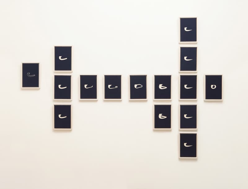 하므음, 소리.이미지의 관계연구: “묘”에서”묳”까지_24.5X18.7cm*15개_펠트지에 컷팅_2016