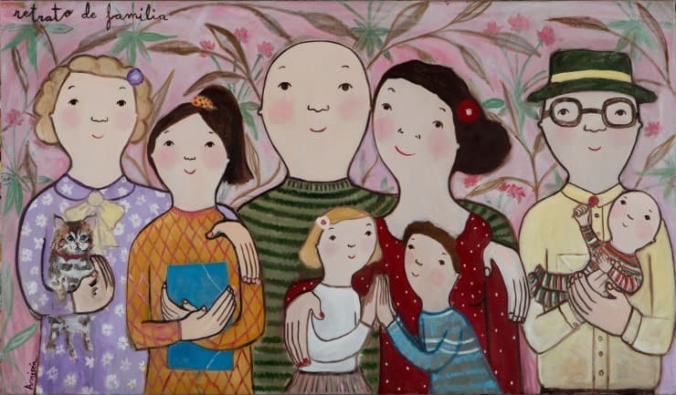 retrato de familia (family portrait), 2017, Oil on canvas, 114x195cm