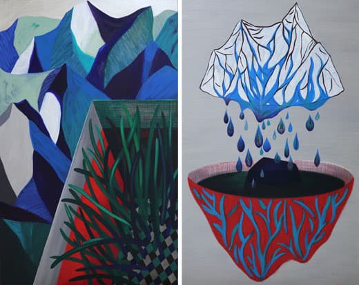최나무_산속정원 The Garden in the Mountain (L),Two Mounta, oil on canvas, 117x72.8cm (50M) , 2016