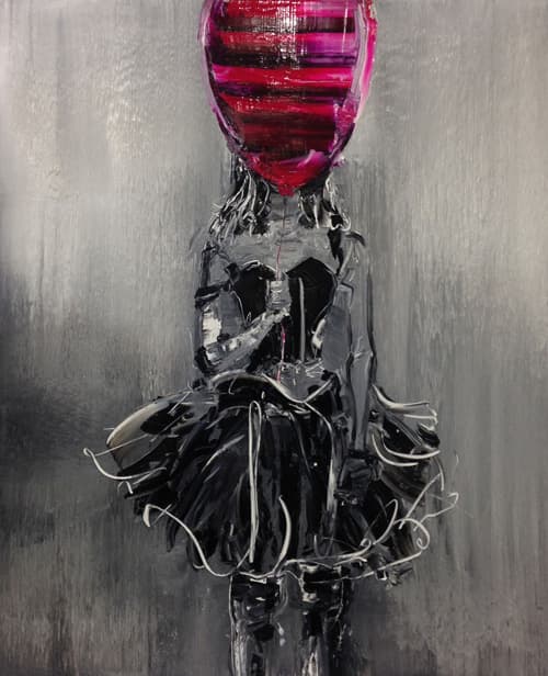 나하린, 뛰었던 삐에로, Oil on canvas, 72.7×60.6cm, 2014