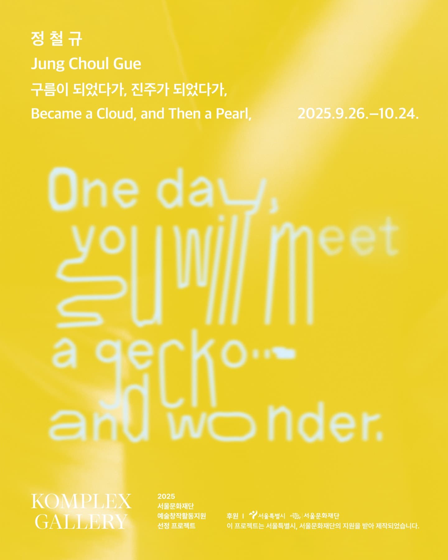 정철규 개인전: 구름이 되었다가, 진주가 되었다가, One day, you will meet a gecko...and wonder. 1