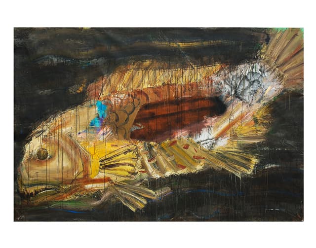 황창배, 무제 Untitled 218×322cm 장지에 혼합재료 1992