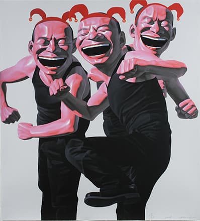 웨민쥔 Yue Minjun Kung Fu, 105x115cm, Lithography, 2006 (ed.58)