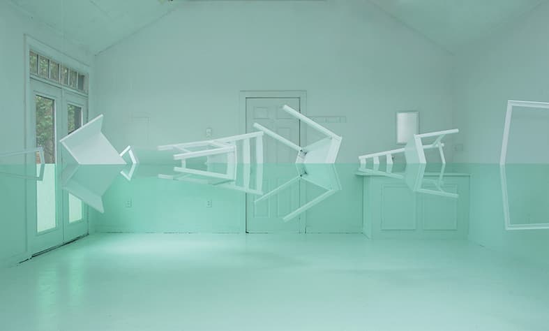 한경우-Green House wood, paint, wire, 가변설치, 2009