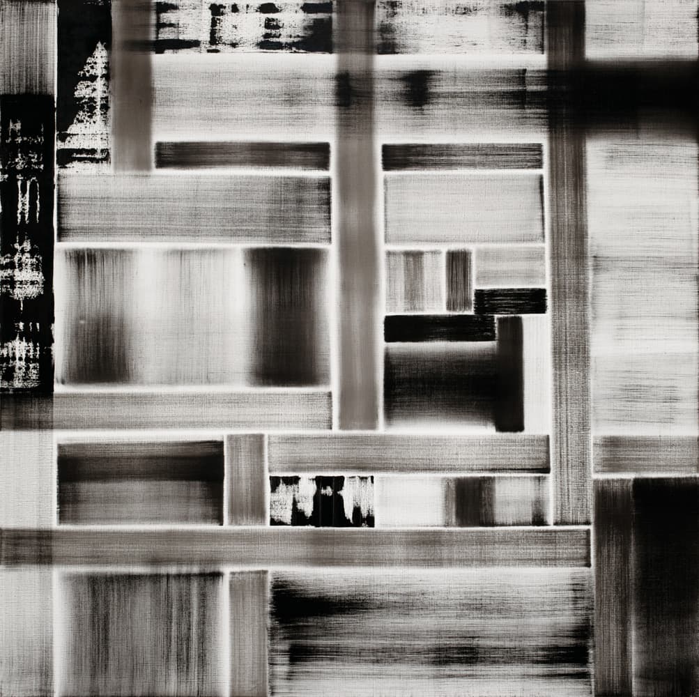 김민지, 몰입과 분산, 2017, 캔버스에 유채, 129.5x129.5cm